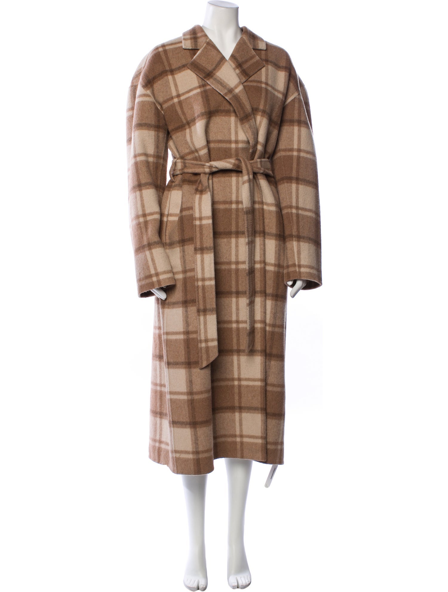 ATM Wool Plaid Print Trench Coat