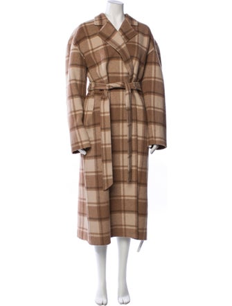 ATM Wool Plaid Print Trench Coat