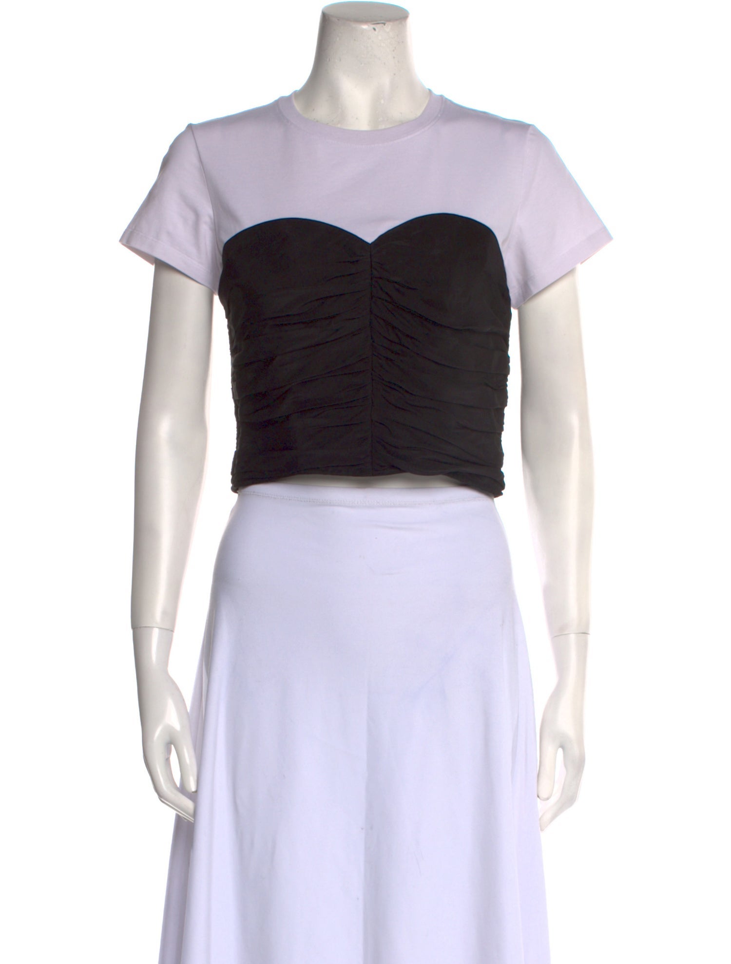 ATM Anthony Thomas Melillo Crew Neck Short Sleeve Crop Top