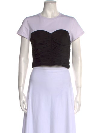 ATM Anthony Thomas Melillo Crew Neck Short Sleeve Crop Top