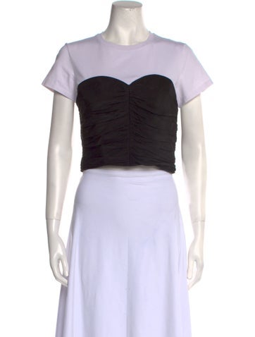 ATM Anthony Thomas Melillo Tops Crew Neck Short Sleeve Crop Top S