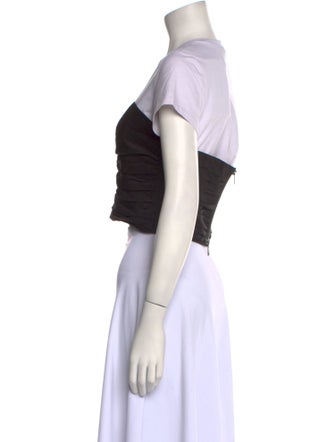 ATM Anthony Thomas Melillo Crew Neck Short Sleeve Crop Top