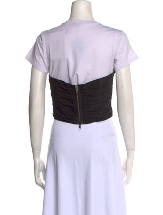 ATM Anthony Thomas Melillo Crew Neck Short Sleeve Crop Top