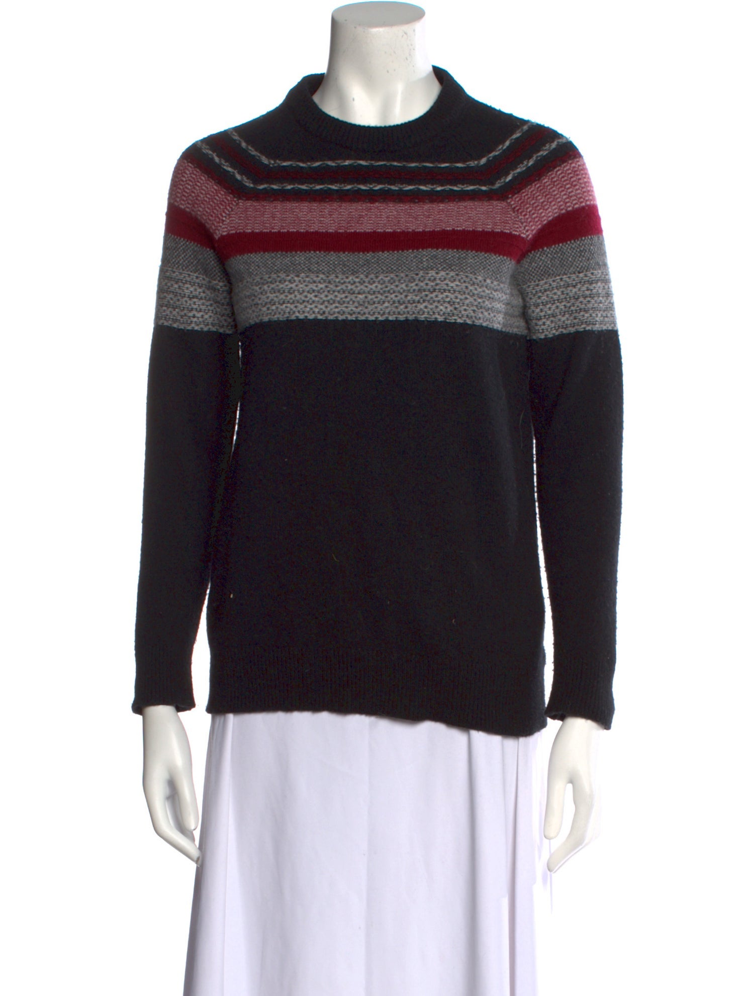 ATM Anthony Thomas Melillo Striped Mock Neck Sweater
