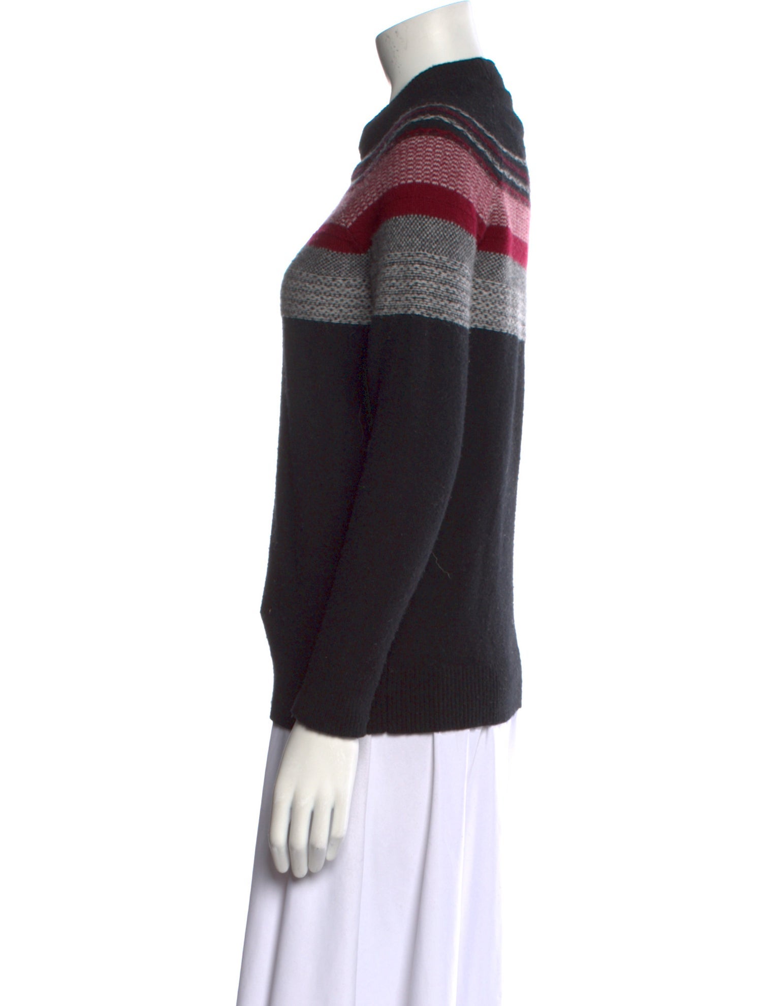 ATM Anthony Thomas Melillo Striped Mock Neck Sweater