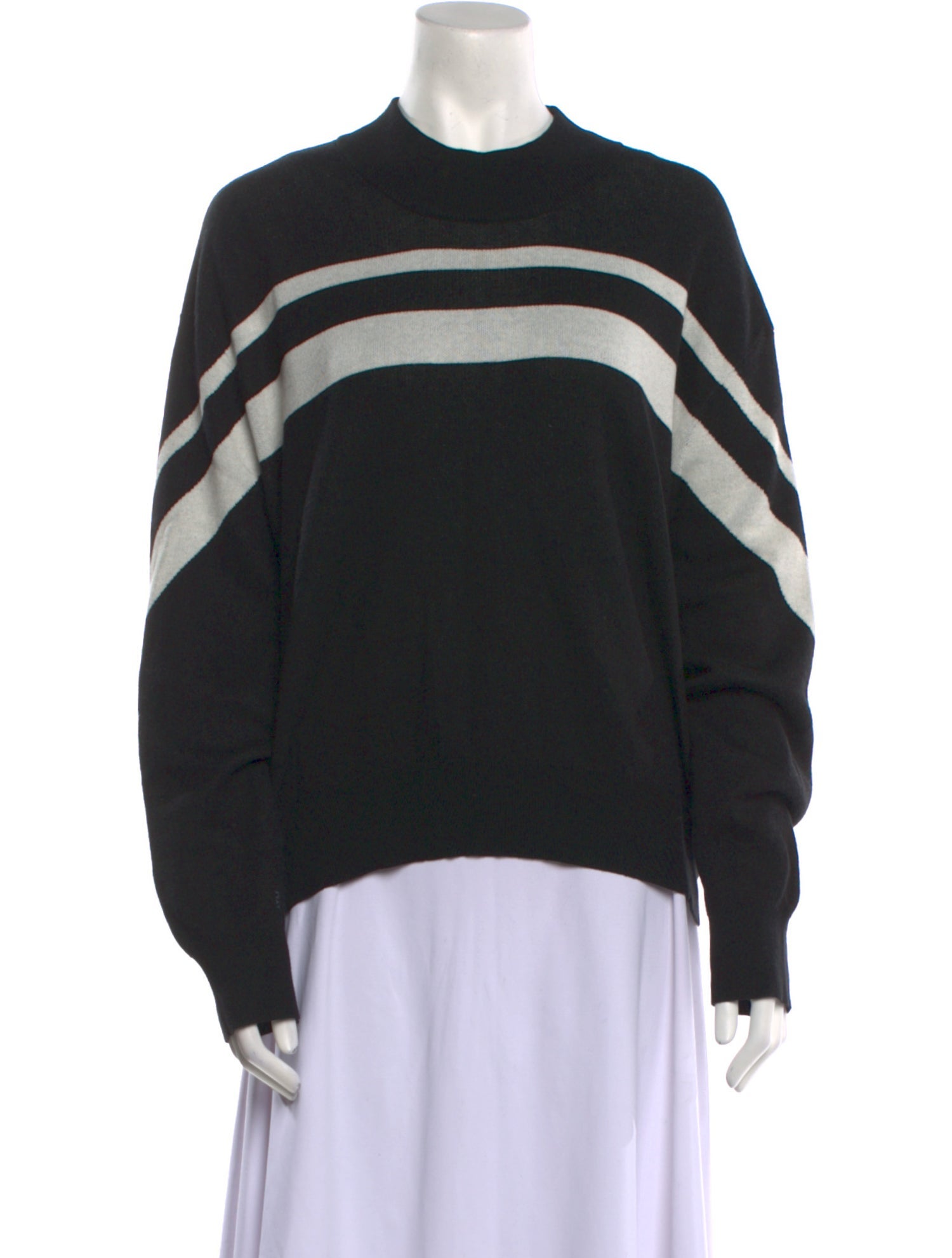 ATM Anthony Thomas Melillo Striped Mock Neck Sweater