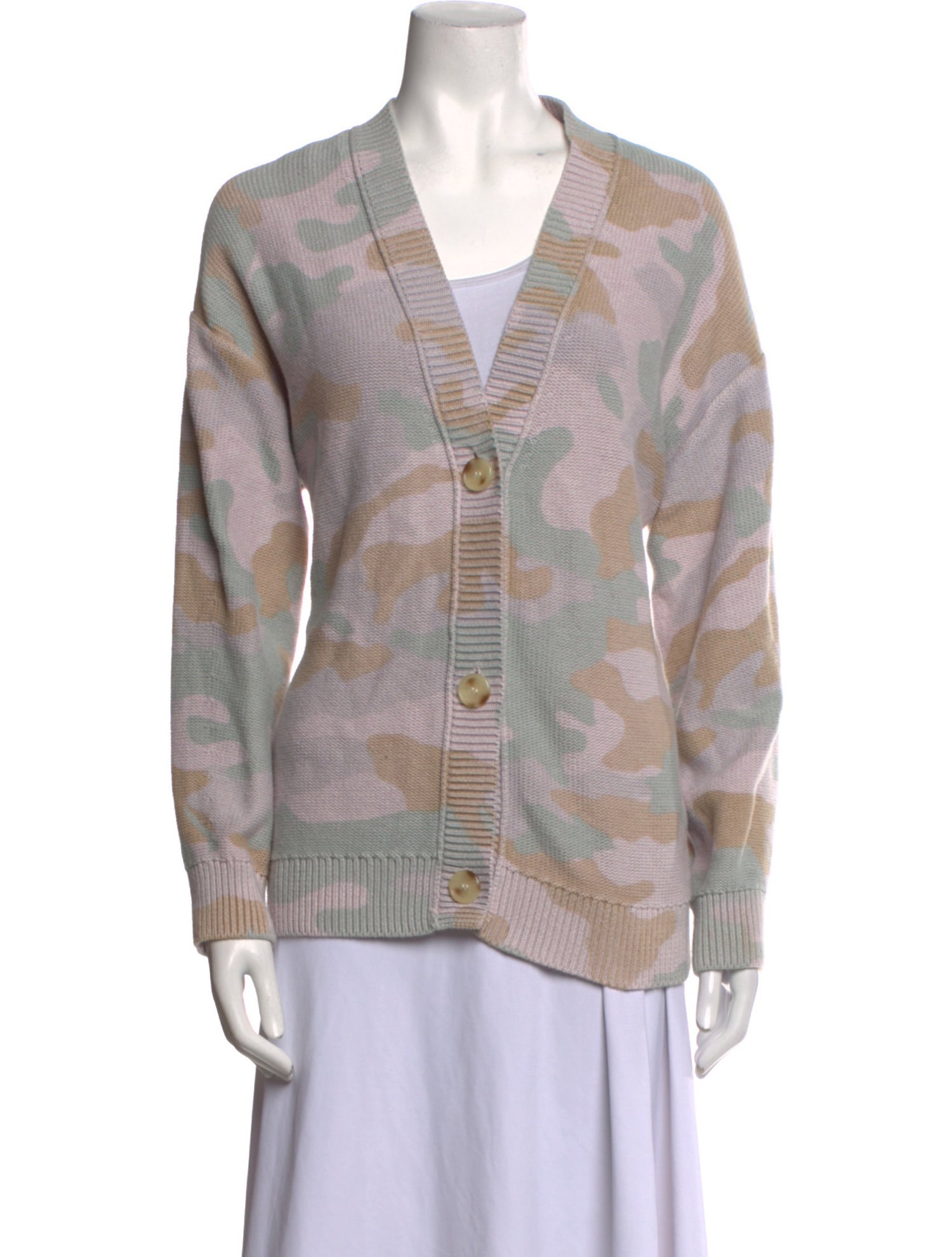 ATM Anthony Thomas Melillo Printed V-Neck Sweater