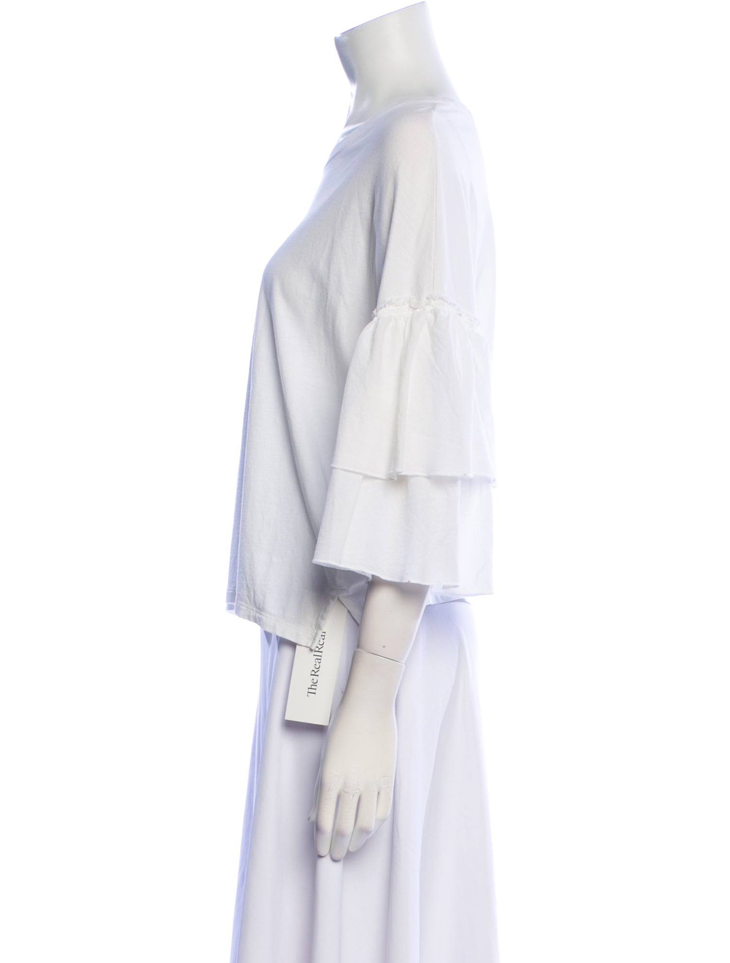 ATM Anthony Thomas Melillo Bateau Neckline Three-Quarter Sleeve Blouse