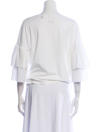ATM Anthony Thomas Melillo Bateau Neckline Three-Quarter Sleeve Blouse