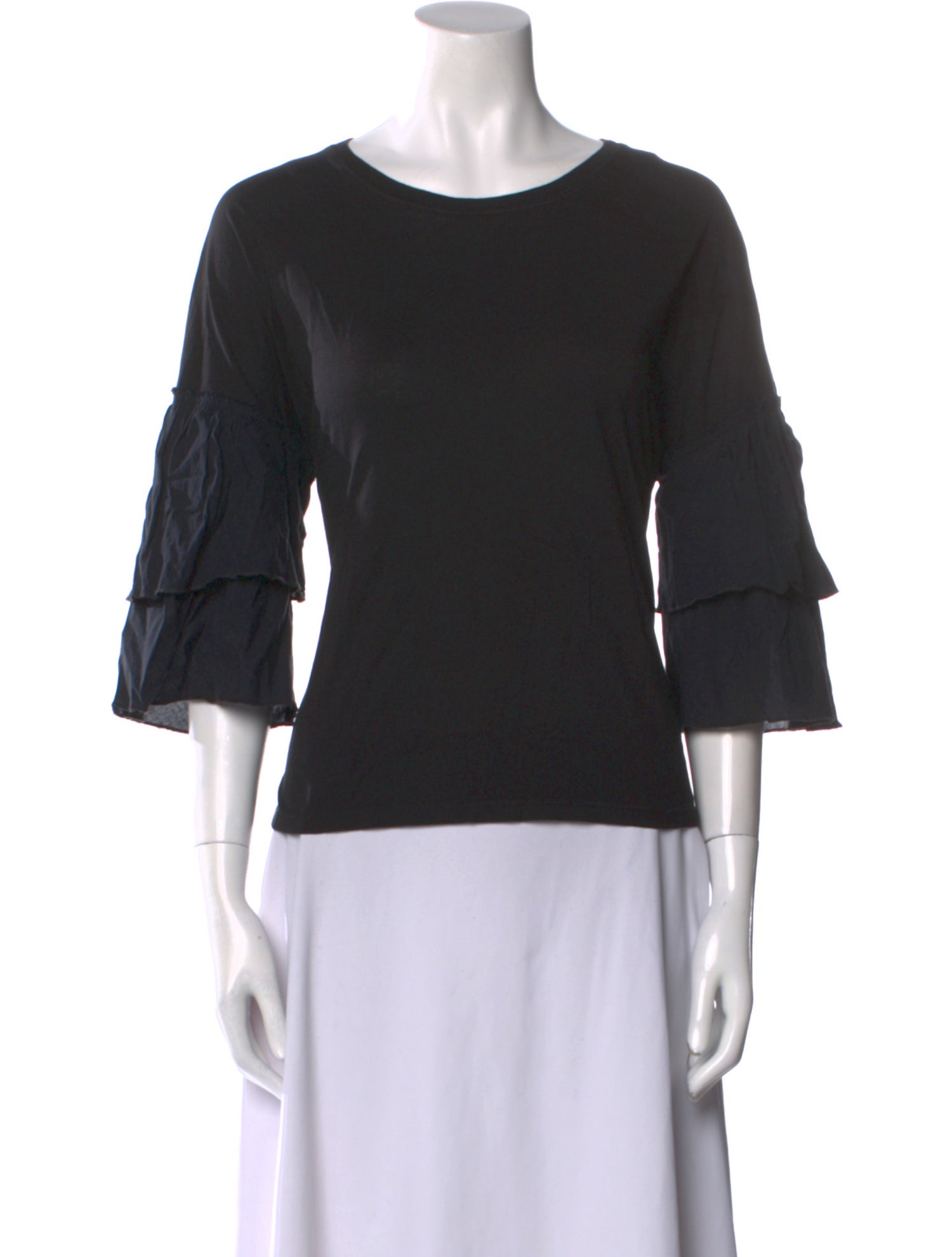 ATM Anthony Thomas Melillo Scoop Neck Three-Quarter Sleeve Top