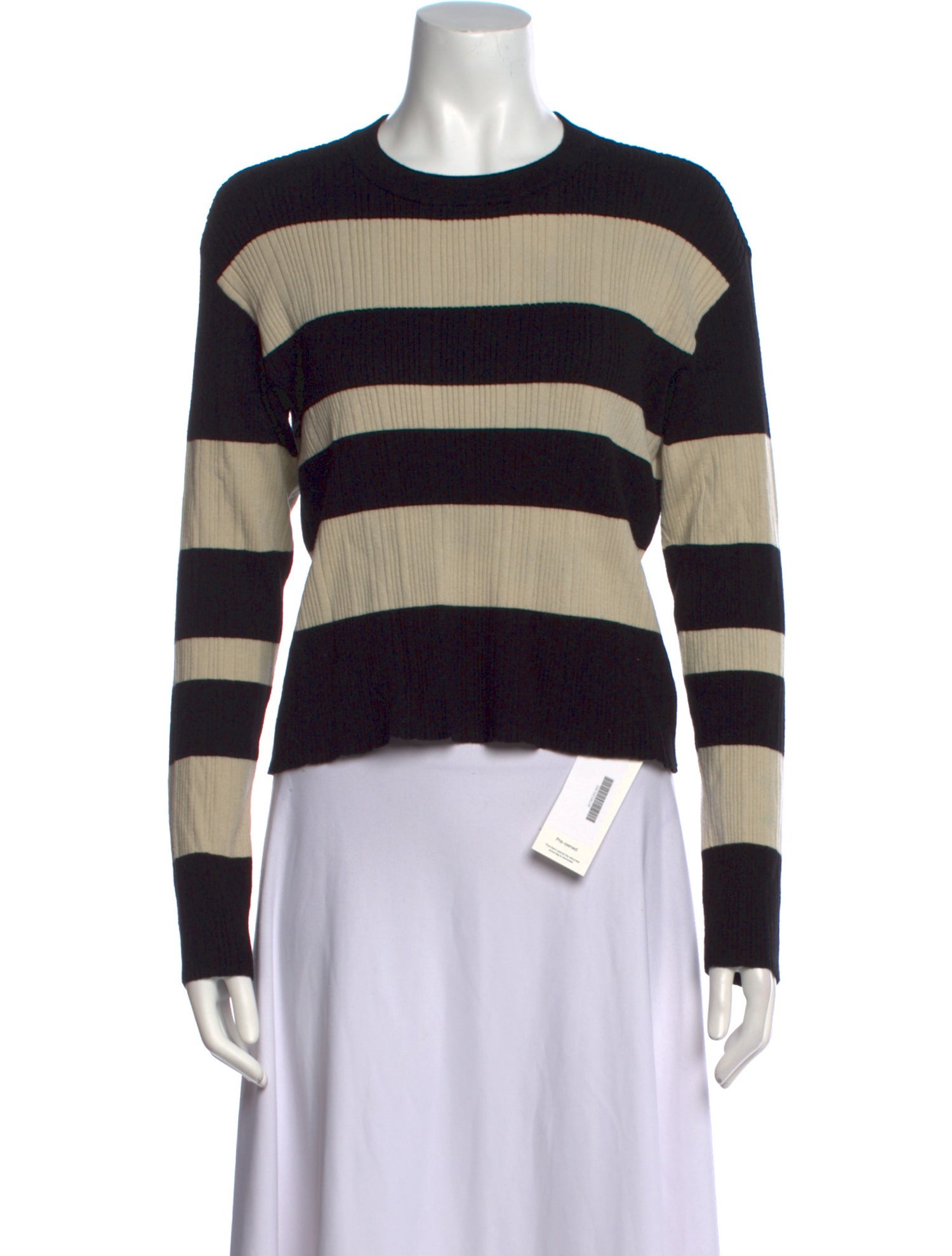ATM Anthony Thomas Melillo Striped Crew Neck Sweater