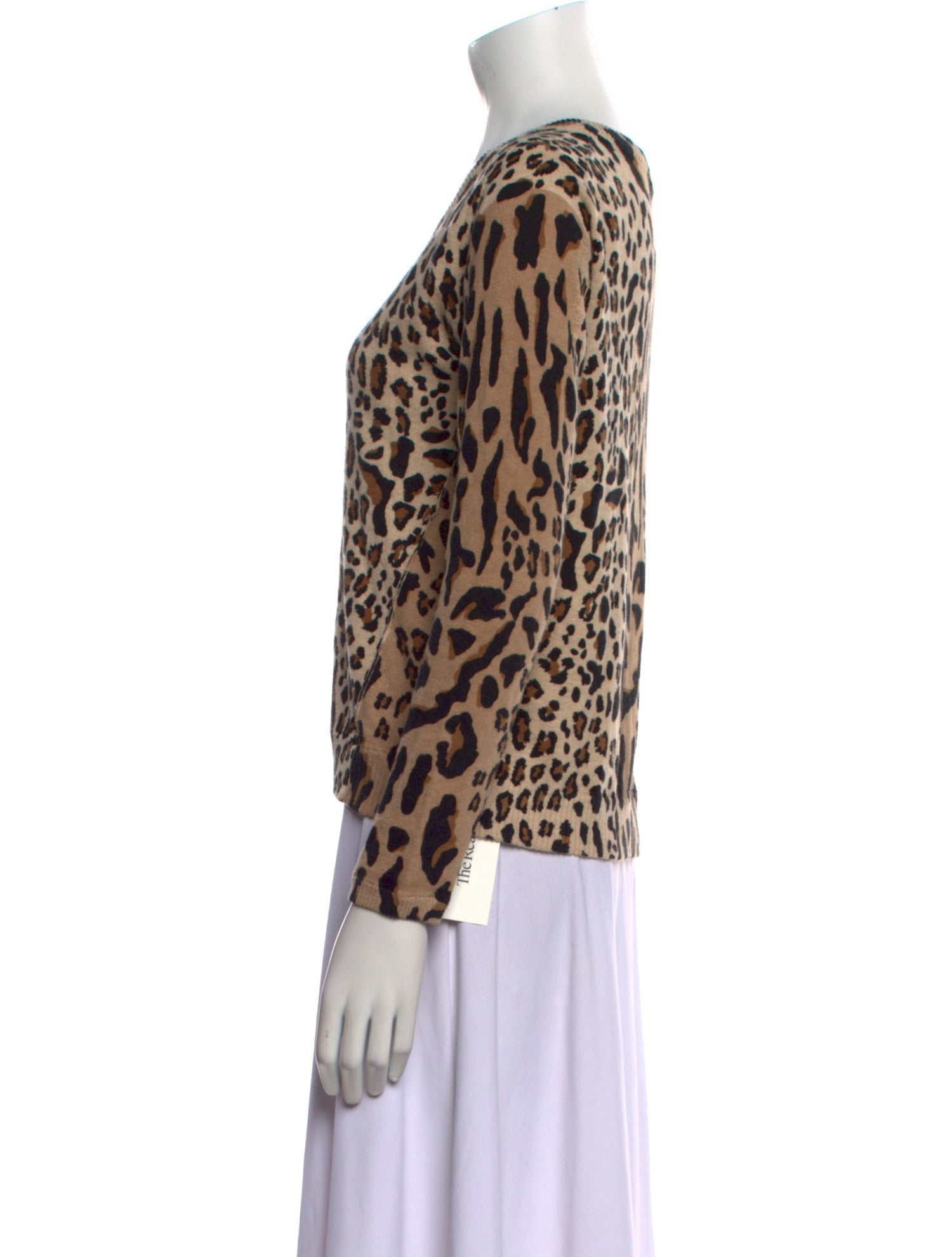 ATM Anthony Thomas Melillo Animal Print V-Neck Sweater