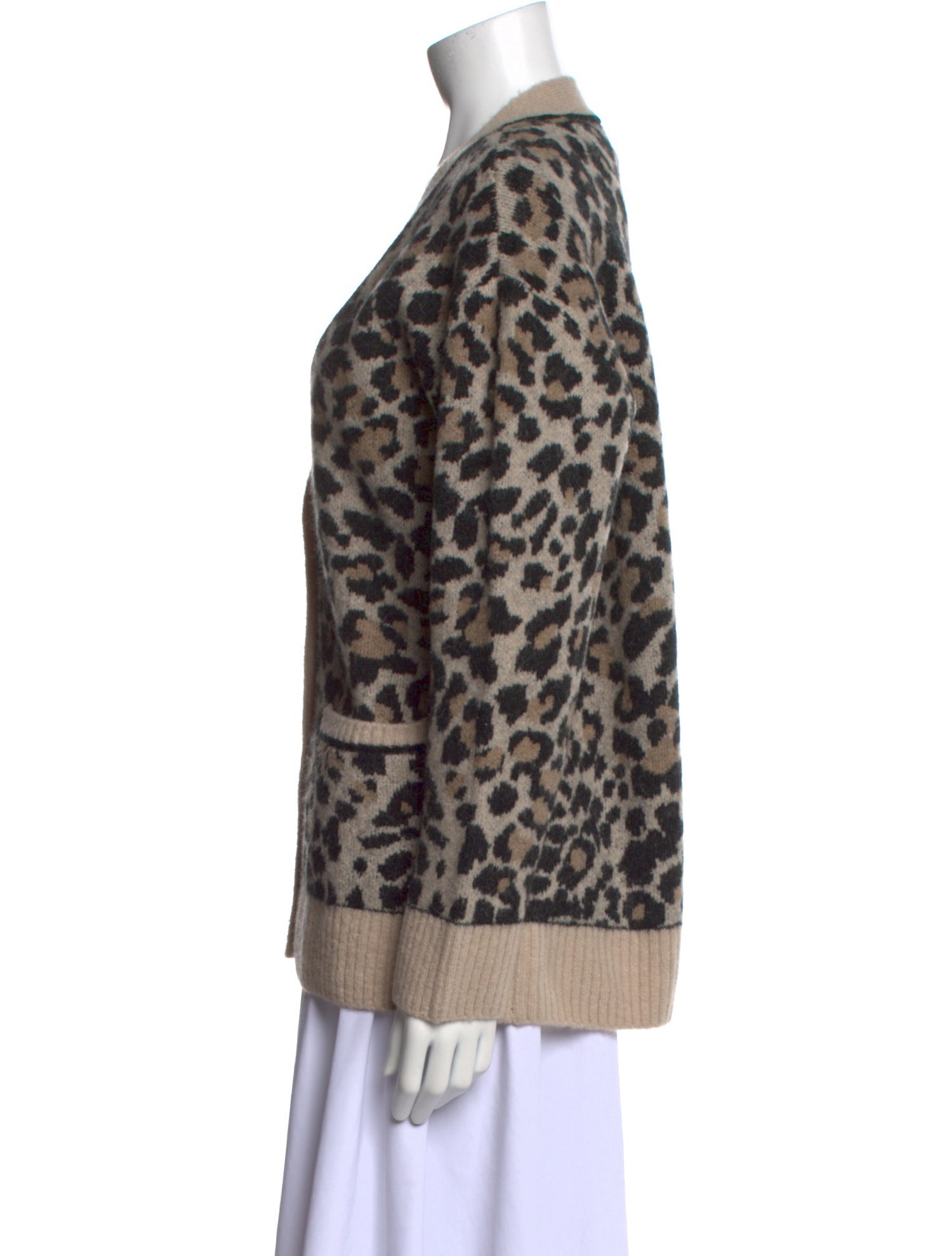 ATM Anthony Thomas Melillo Animal Print V-Neck Sweater