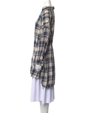 ATM Anthony Thomas Melillo Plaid Print Long Sleeve Tunic