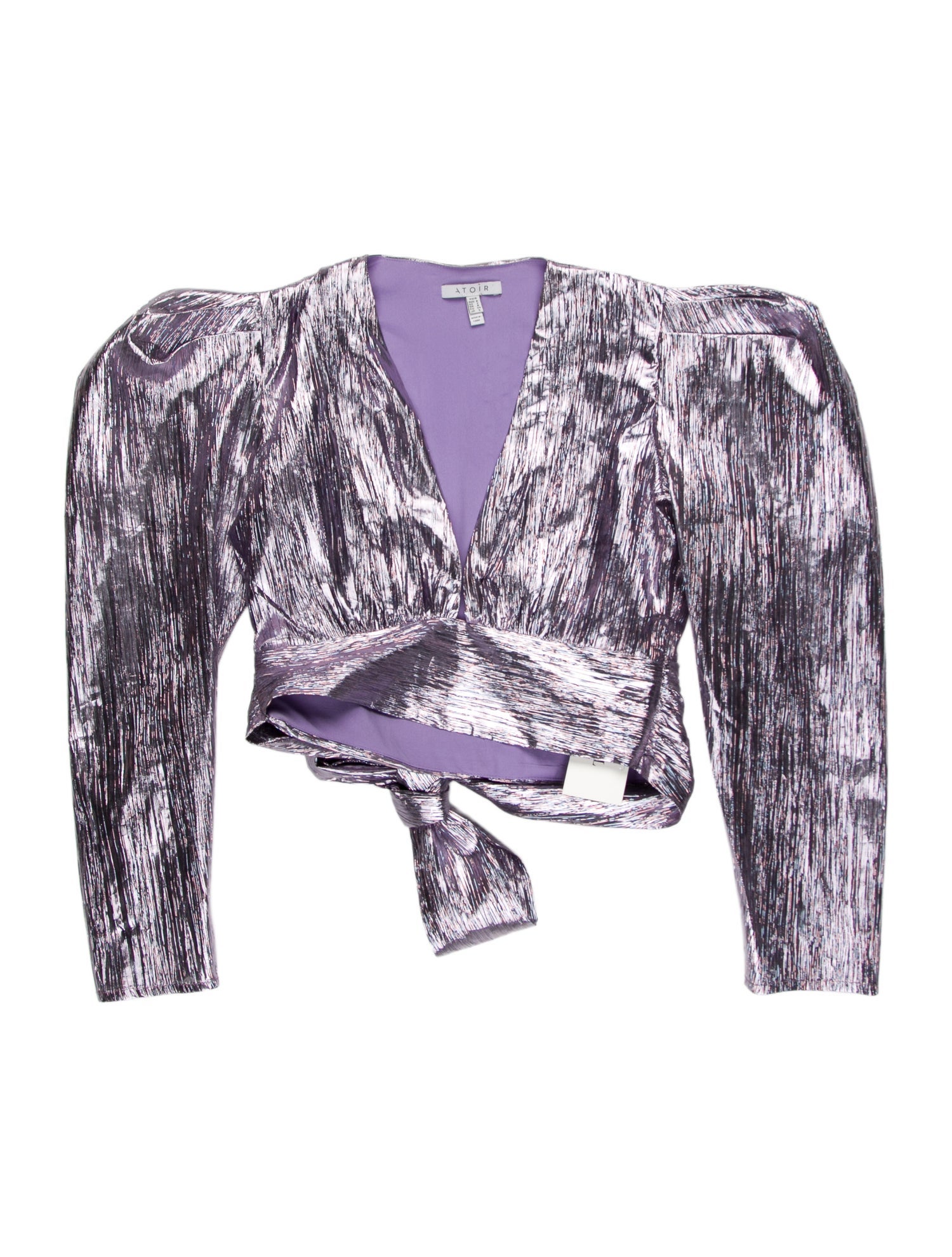 Atoir Strapless Three-Quarter Sleeve Crop Top