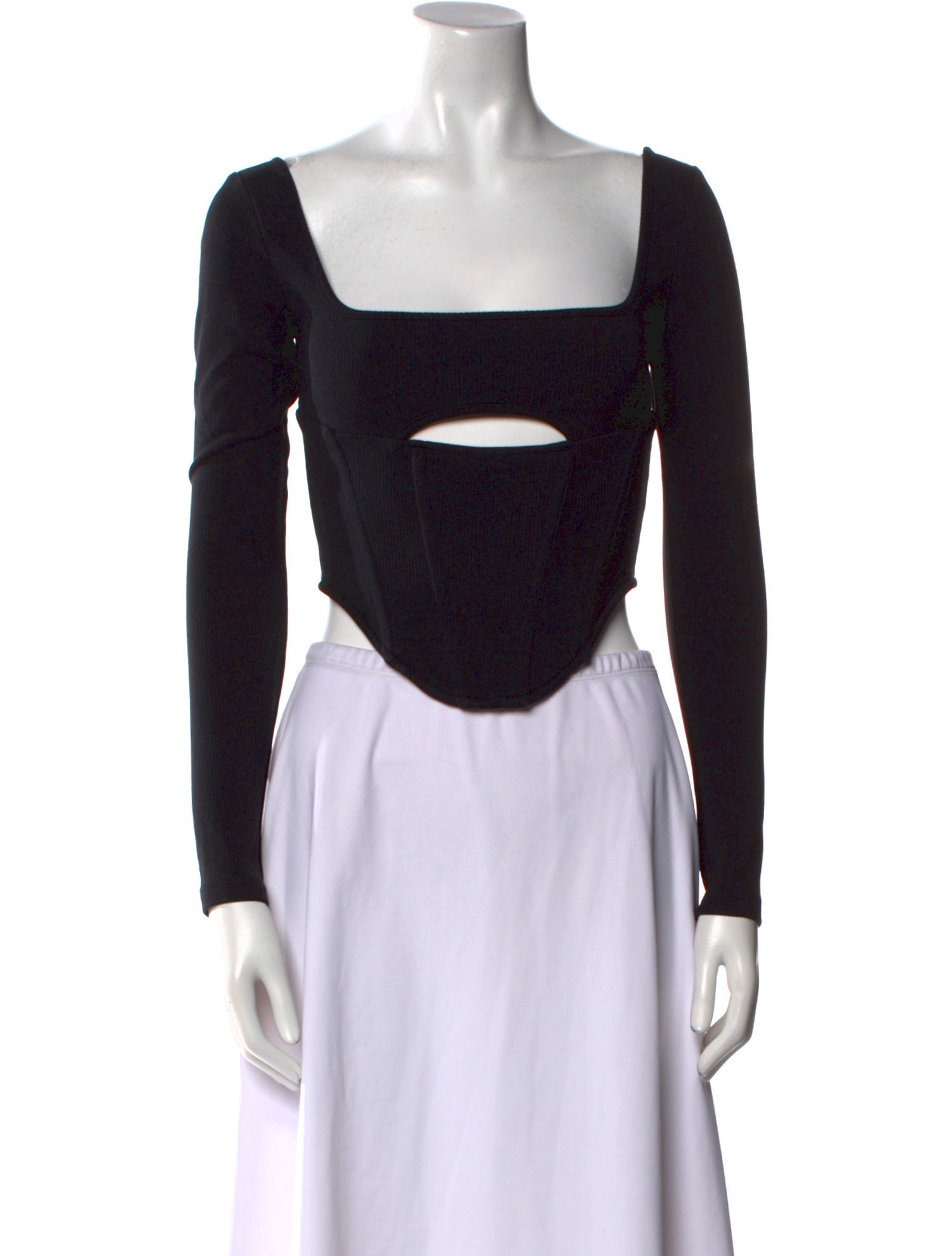 Atoir Square Neckline Long Sleeve Crop Top