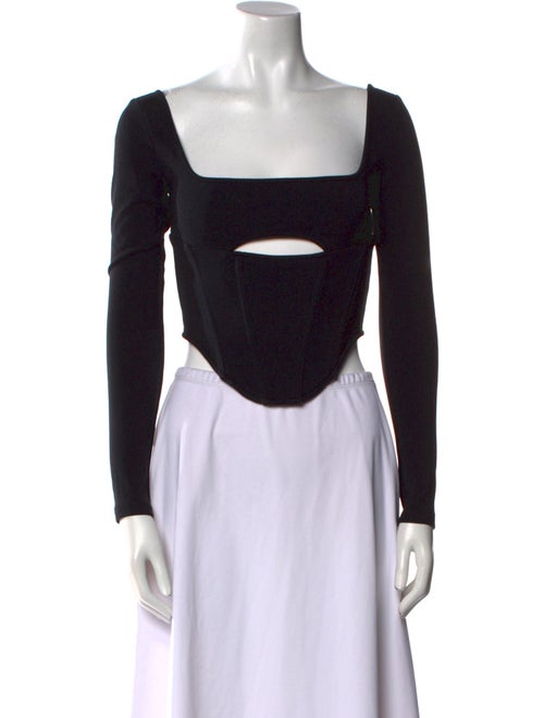 Atoir Square Neckline Long Sleeve Crop Top