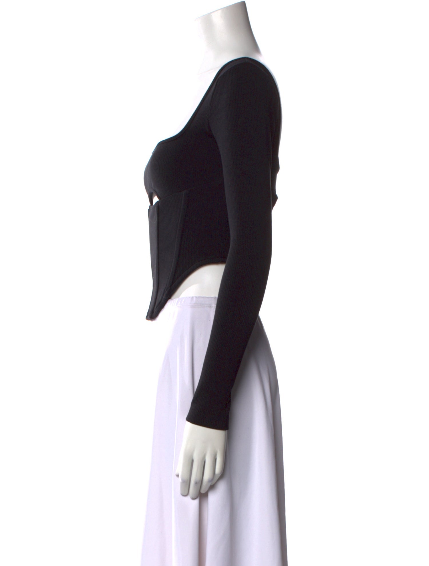 Atoir Square Neckline Long Sleeve Crop Top