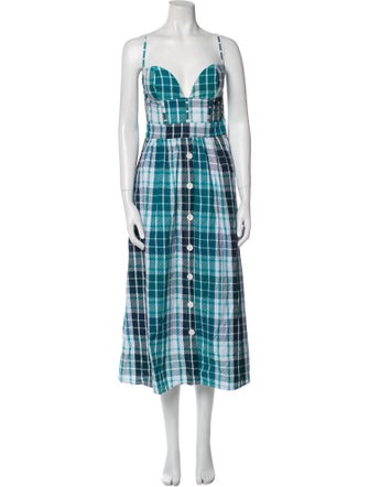 Atoir Plaid Print Long Dress