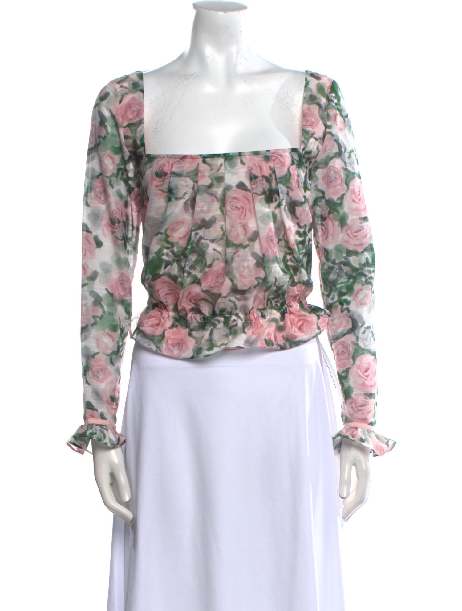 Atoir Floral Print Square Neckline Crop Top