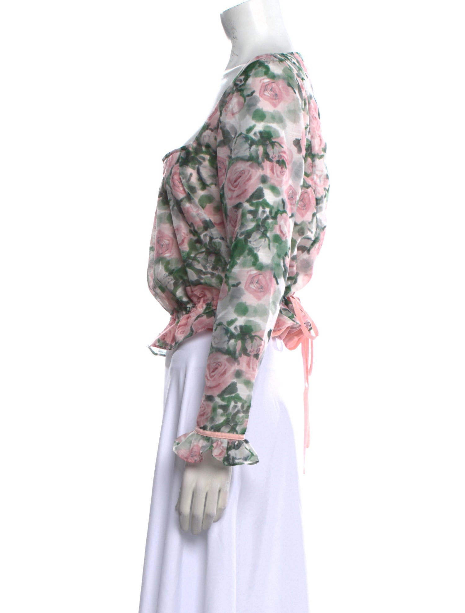 Atoir Floral Print Square Neckline Crop Top