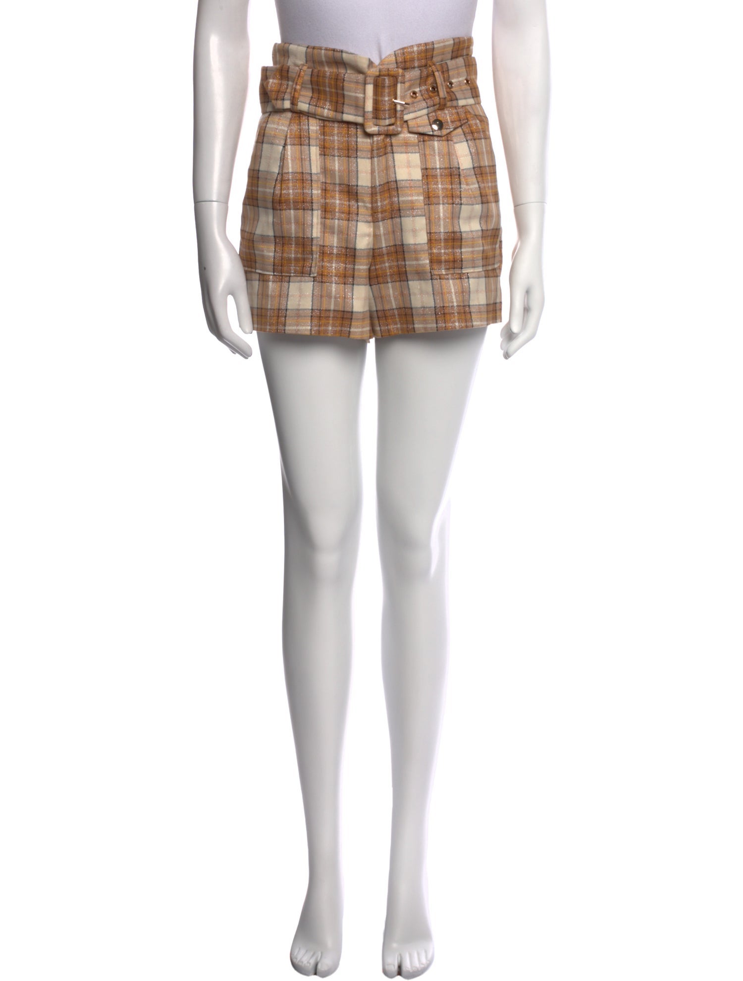 Atoir Plaid Print Mini Shorts