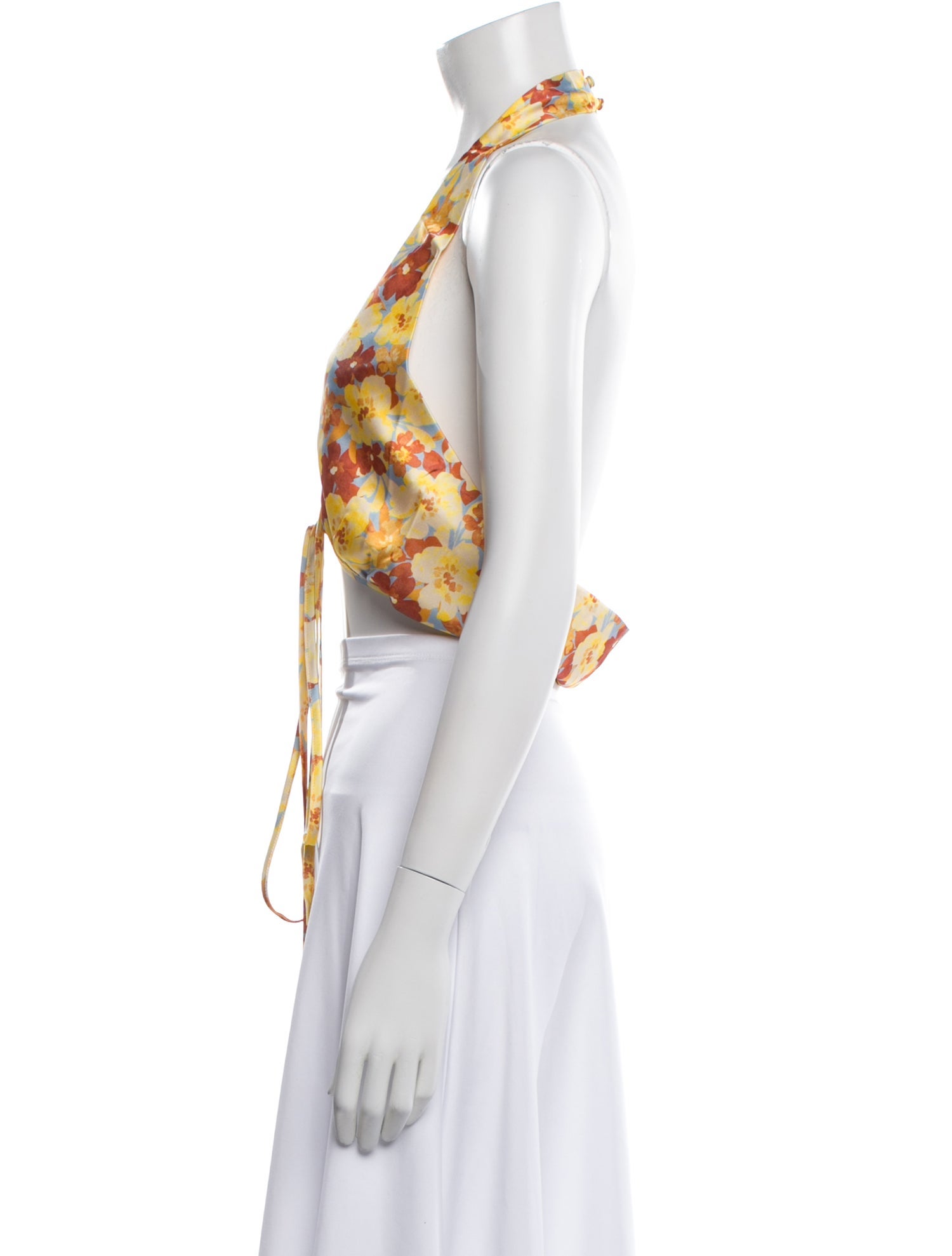 Atoir Floral Print V-Neck Crop Top