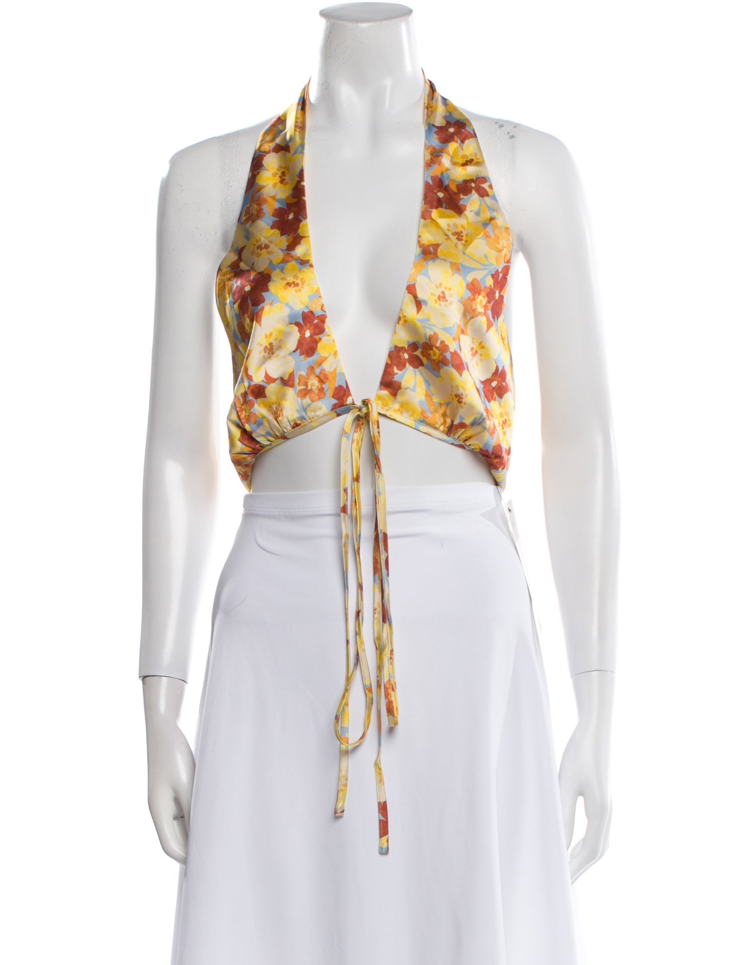 Atoir Floral Print V-Neck Crop Top w/ Tags