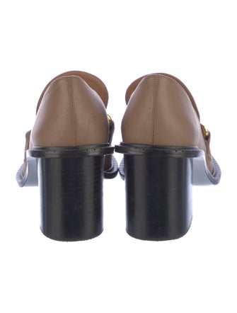 ATP Atelier Leather Chain-Link Accents Pumps