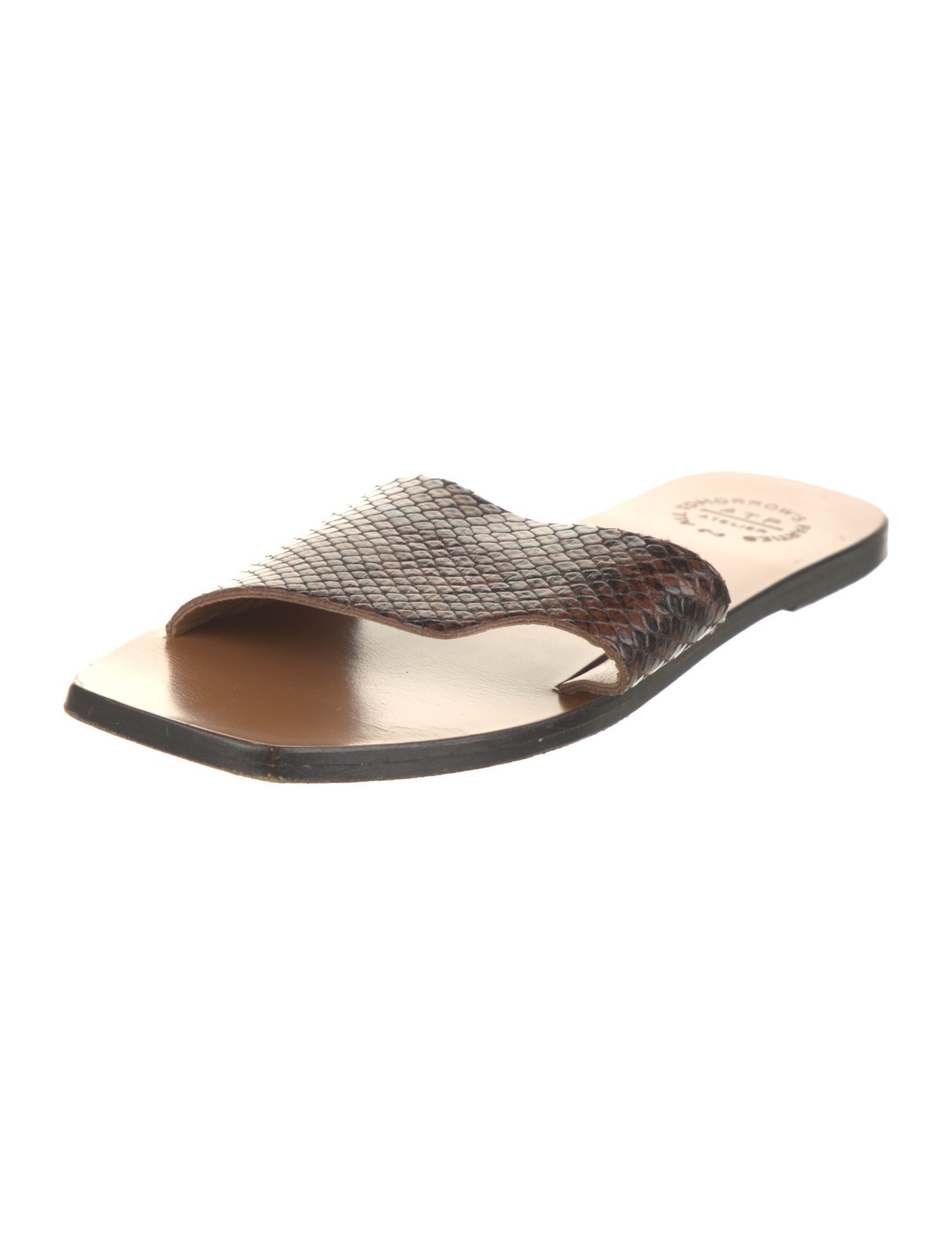 ATP Atelier Leather Animal Print Slides
