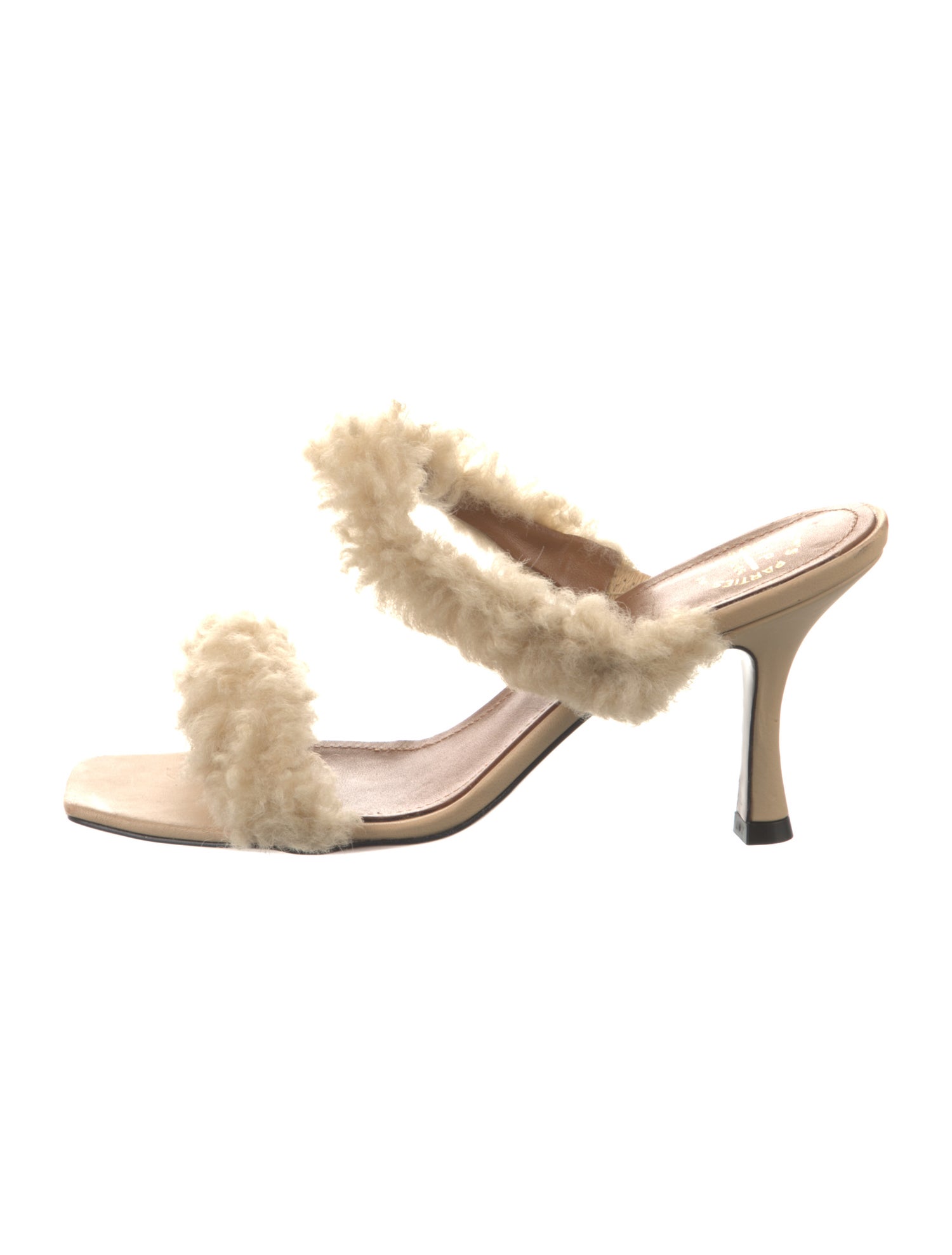 ATP Atelier Lambswool Fur Trim Slides