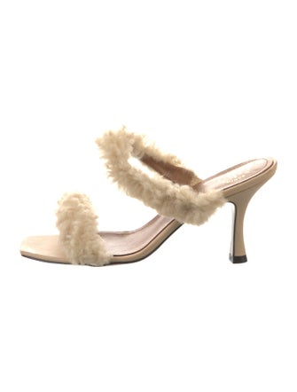 ATP Atelier Lambswool Fur Trim Slides