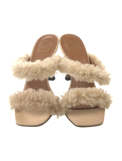 ATP Atelier Lambswool Fur Trim Slides