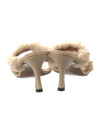 ATP Atelier Lambswool Fur Trim Slides