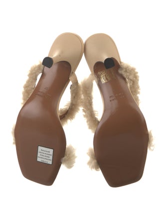 ATP Atelier Lambswool Fur Trim Slides