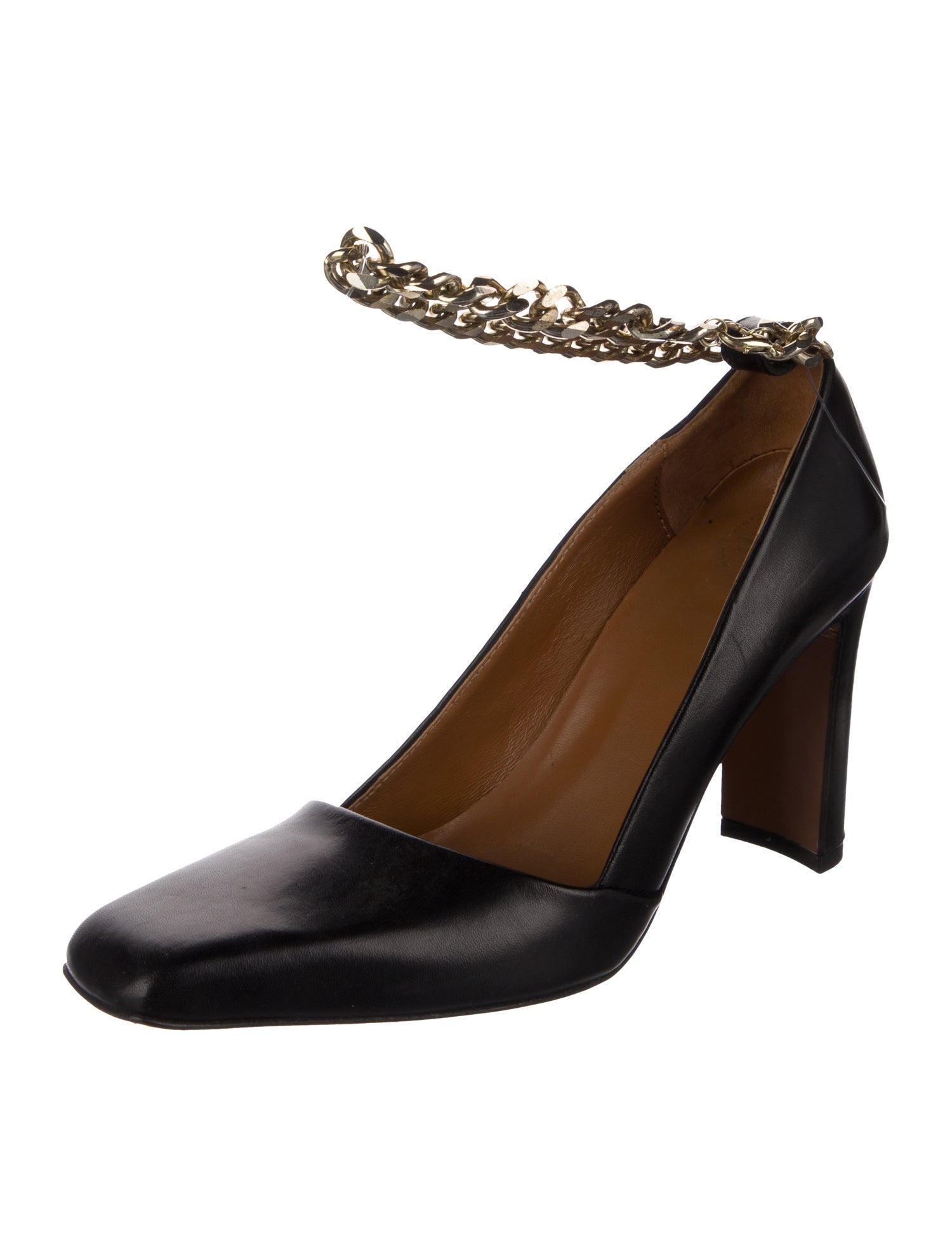 ATP Atelier Leather Chain-Link Accents Pumps