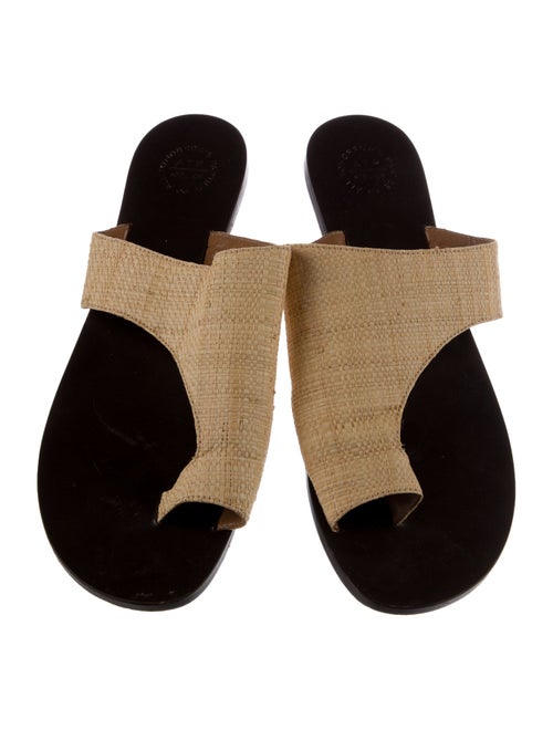 ATP Atelier Straw Colorblock Pattern Slides