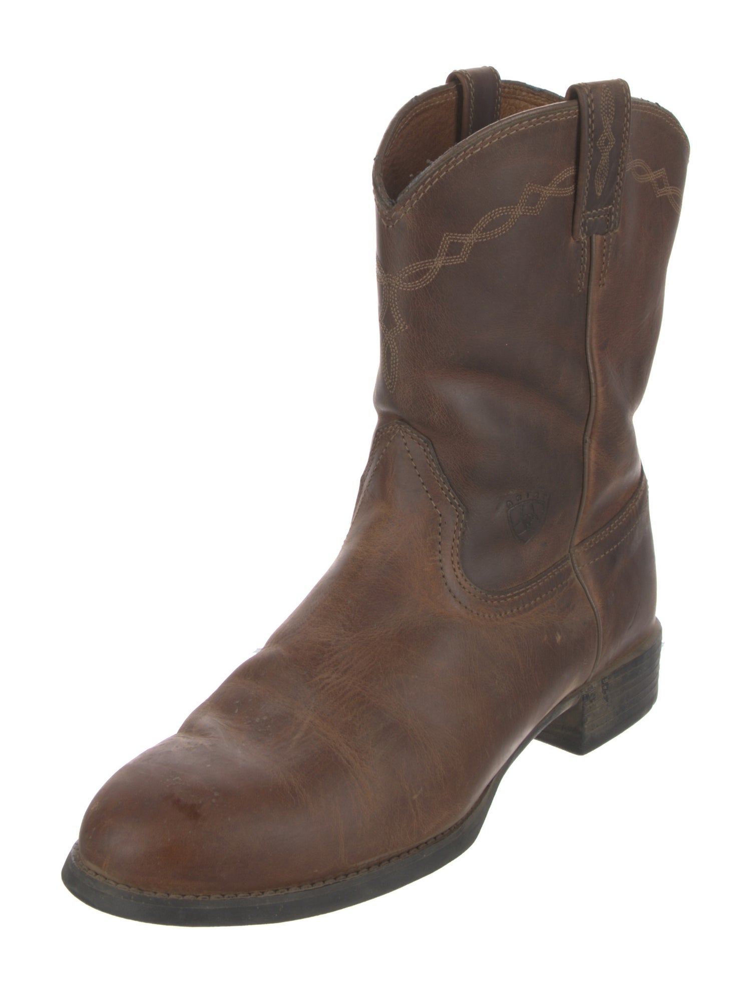 Ariat Leather Embroidered Accent Western Boots