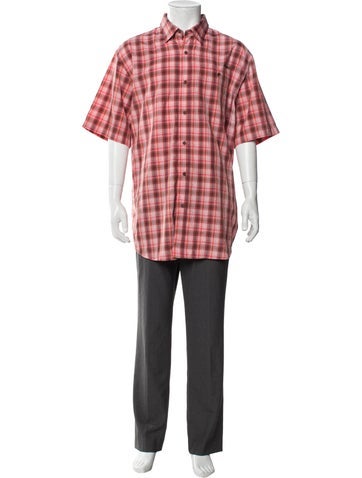 Pre-owned Ariat Plaid Print Short Sleeve Shirt W/ Tags In Pink
