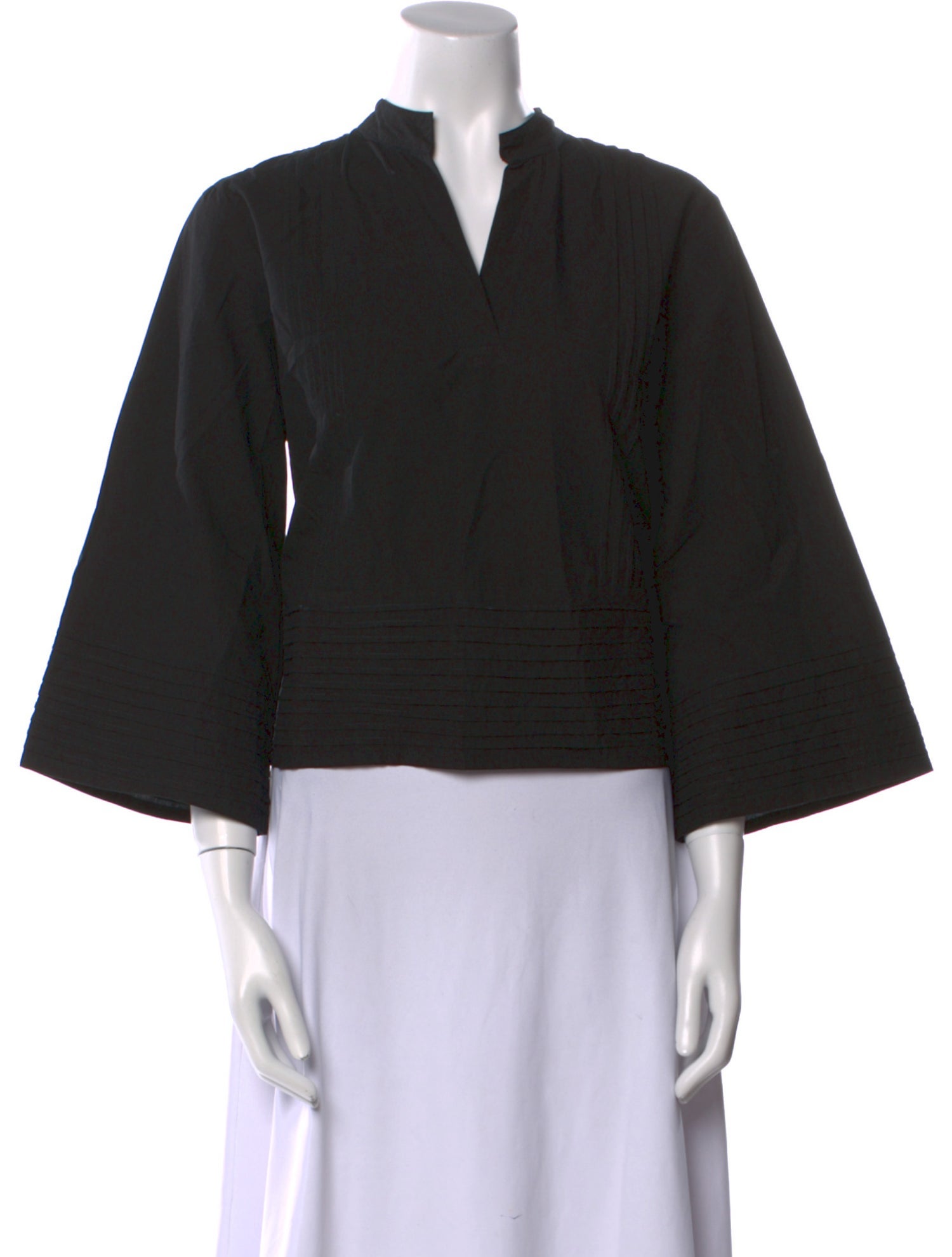 All That Remains V-Neck Three-Quarter Sleeve Crop Top