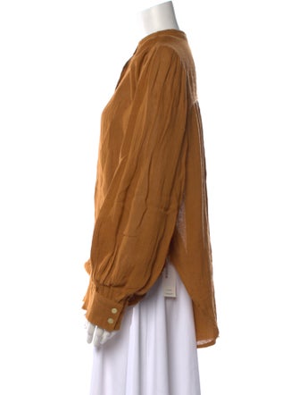 All That Remains Mock Neck Long Sleeve Button-Up Top