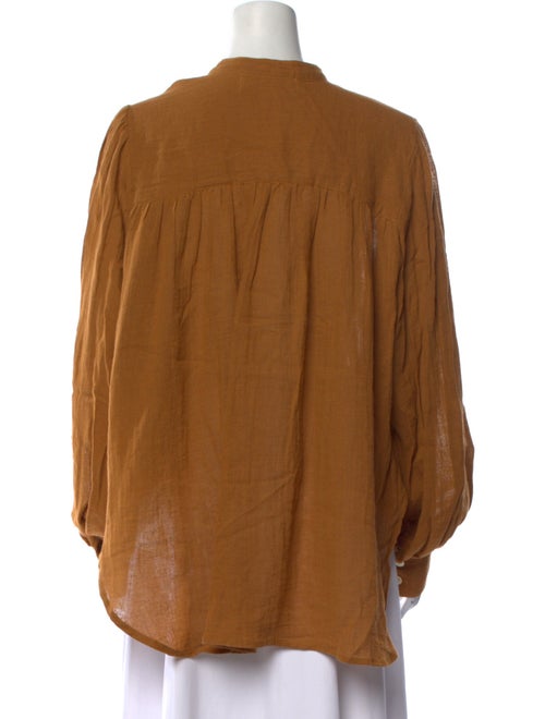 All That Remains Mock Neck Long Sleeve Button-Up Top