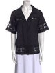 All That Remains Lace Pattern Short Sleeve Button-Up Top