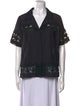 All That Remains Lace Pattern Short Sleeve Button-Up Top