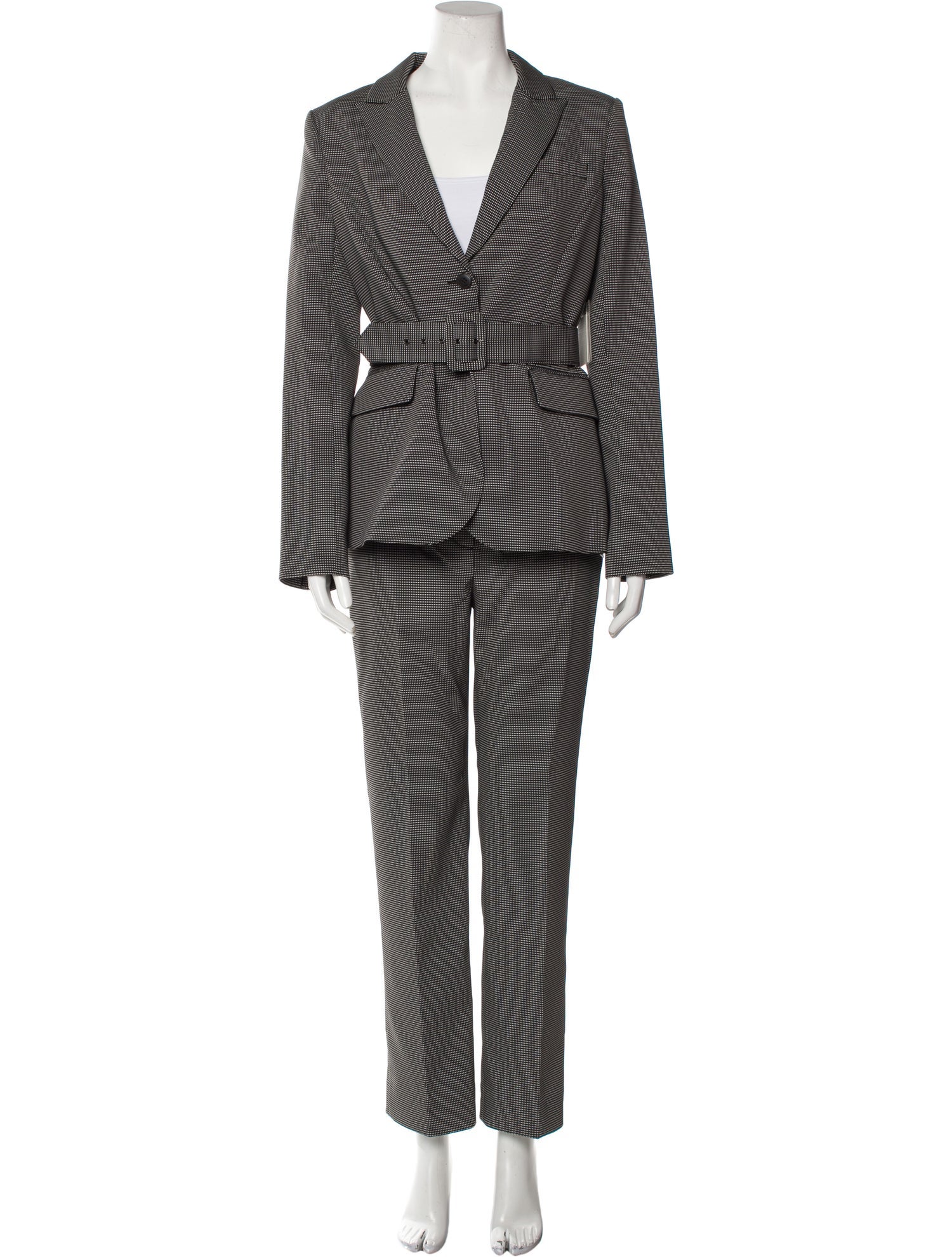 Argent Plaid Print Pantsuit