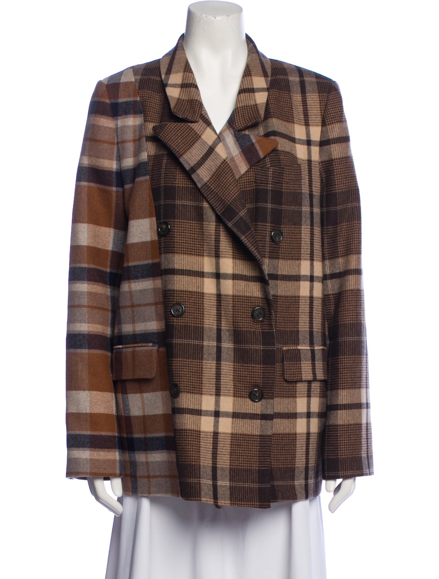 Argent Plaid Print Blazer