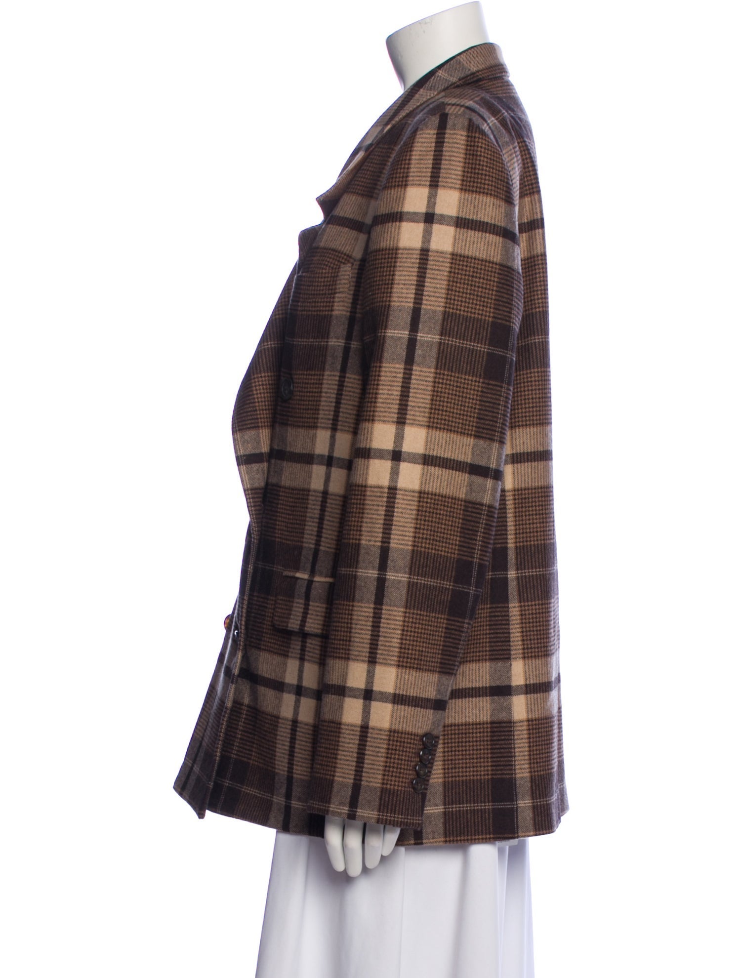 Argent Plaid Print Blazer