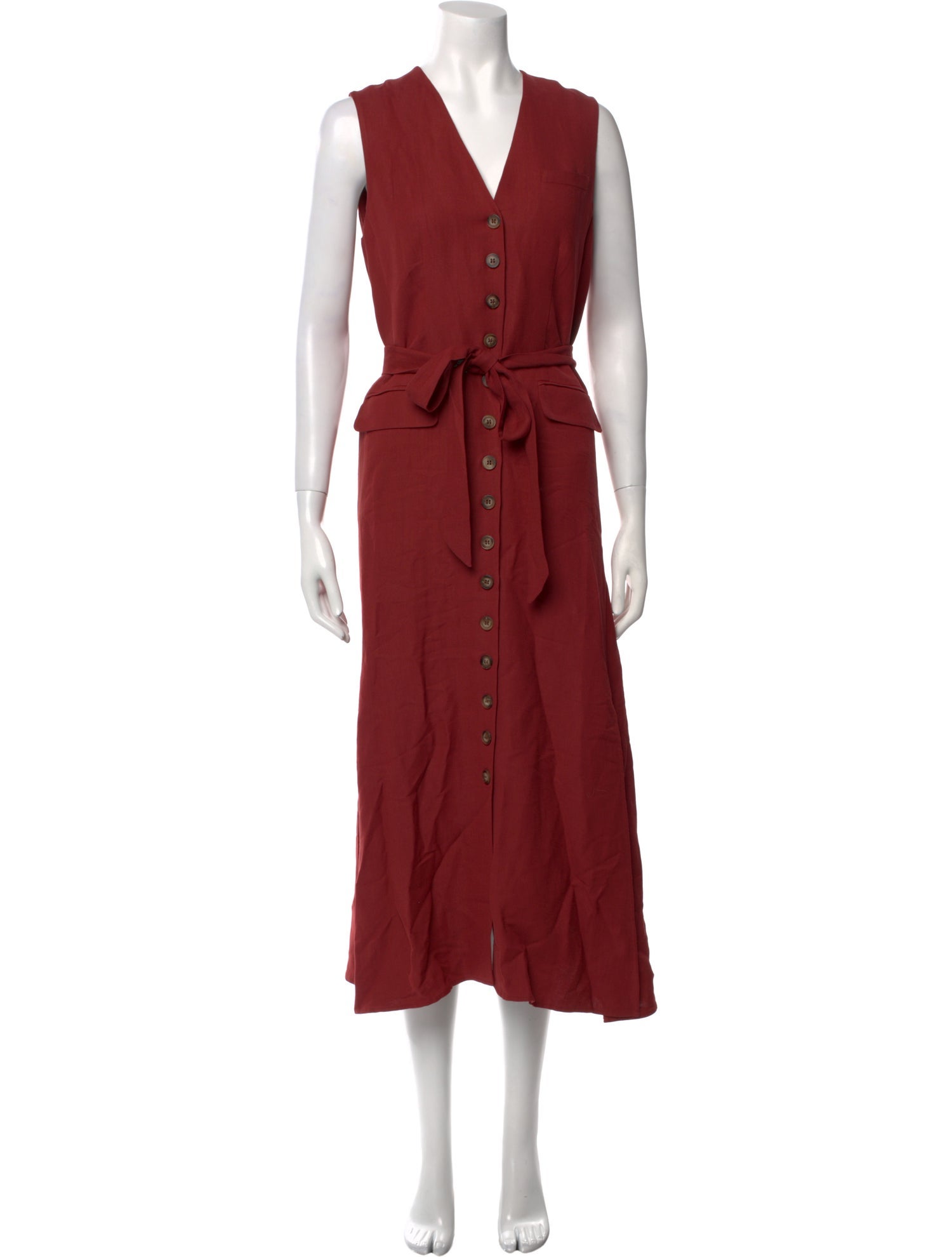 Argent V-Neck Long Dress