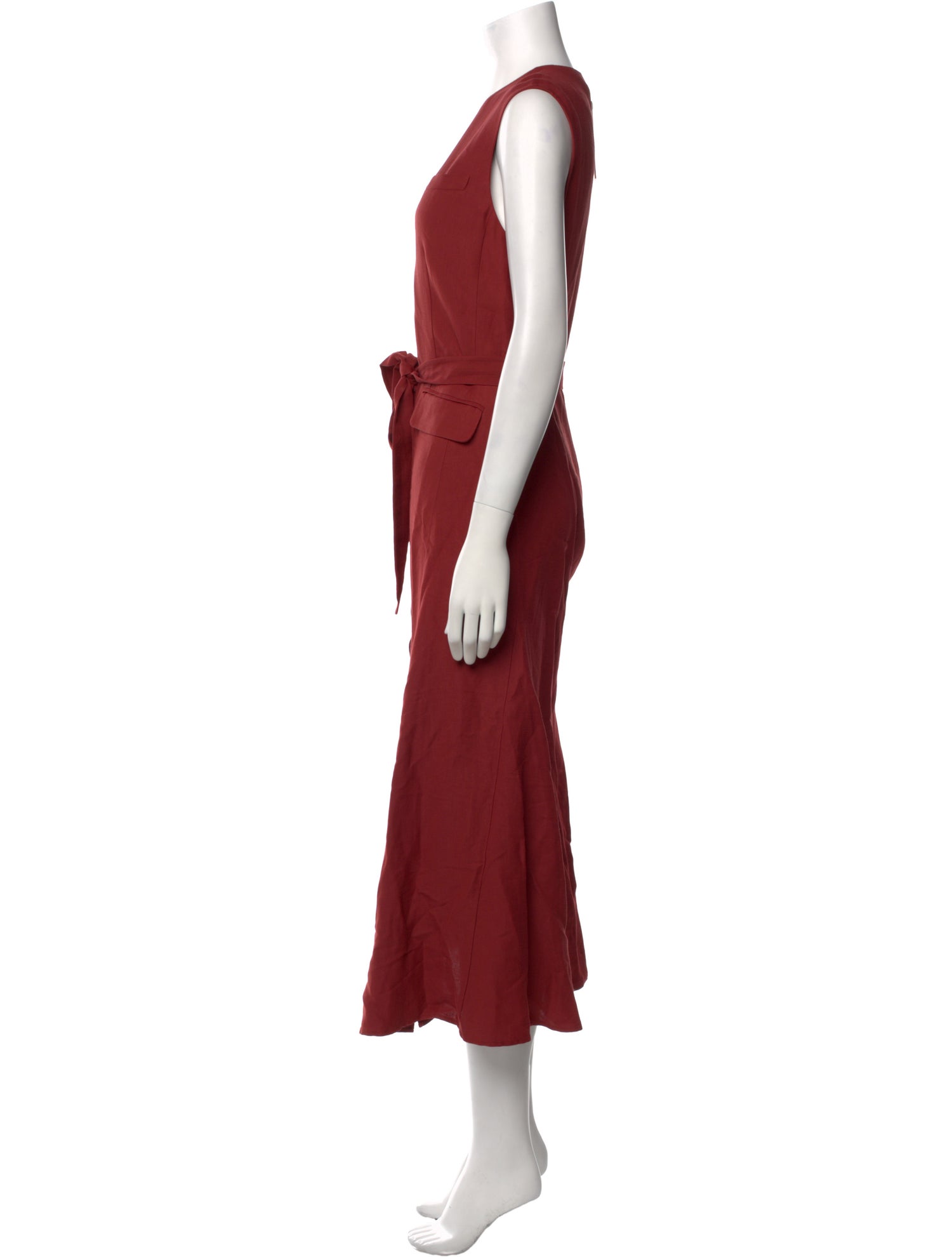 Argent V-Neck Long Dress
