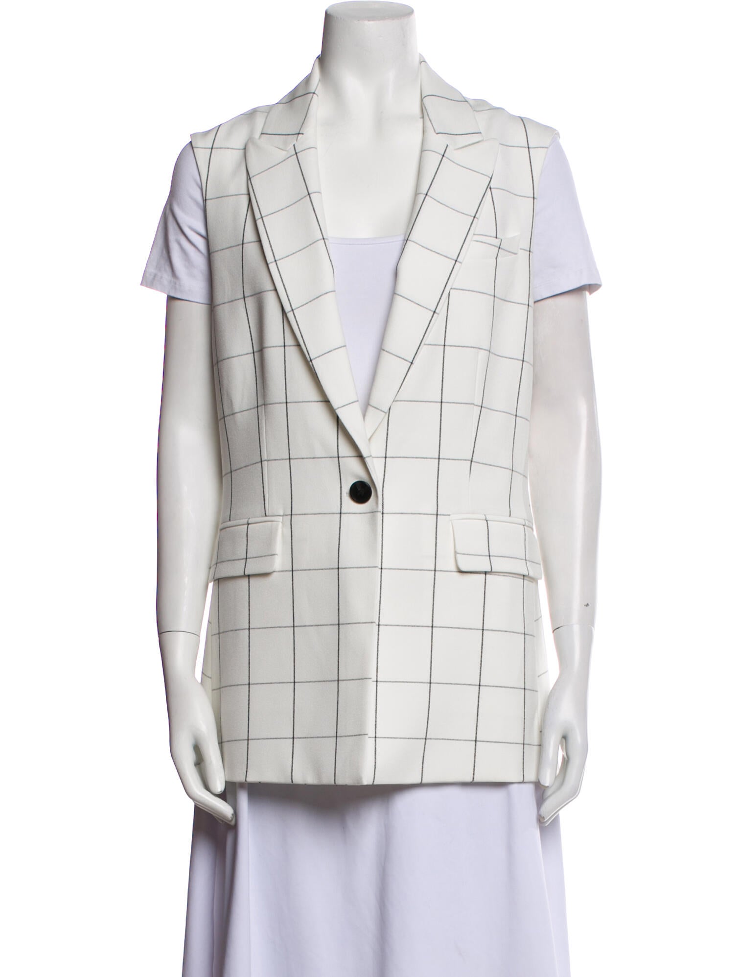 Argent Plaid Print Vest